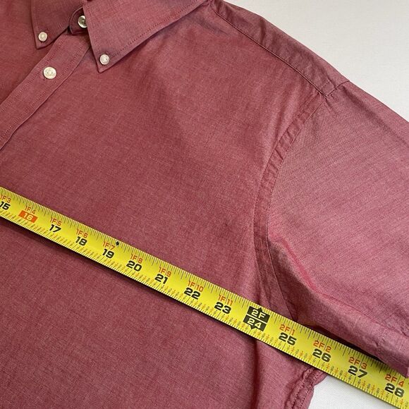 Nautica Mens Button Up Red Cotton Lightweight Short Sleeve 18 XXL - Picture 7 of 8